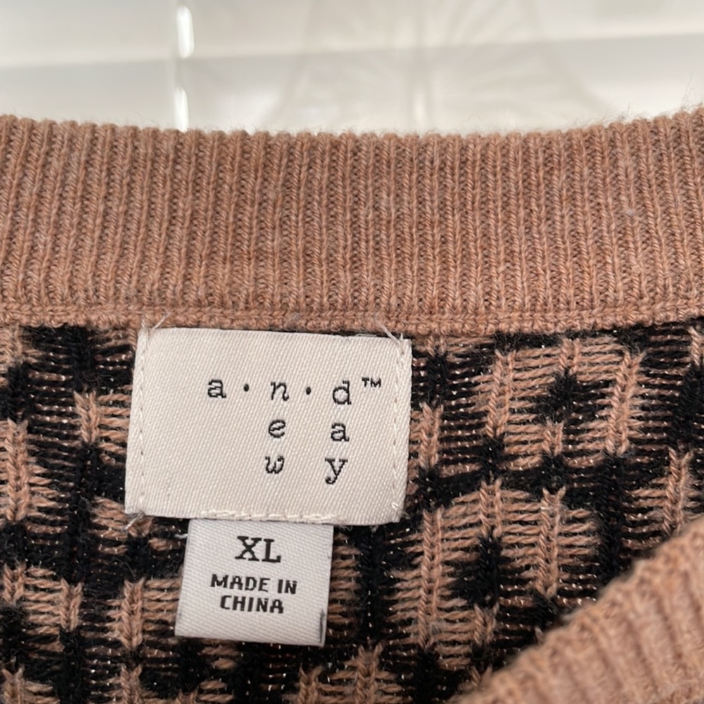 a new day Leopard Print Sweater - Tan and Black - Picture 5 of 7